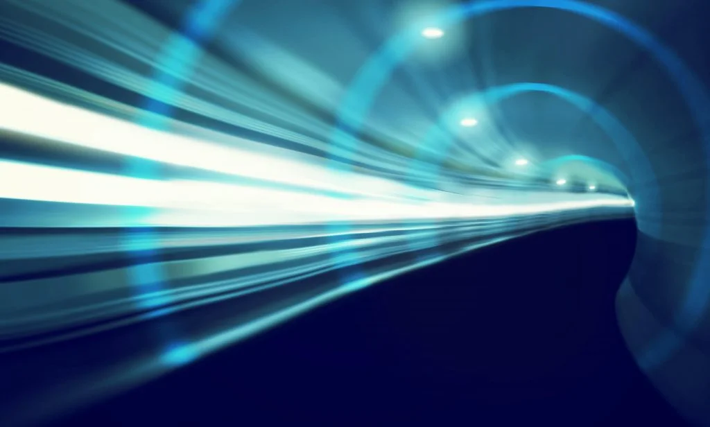 Long exposure lights in a tunnel