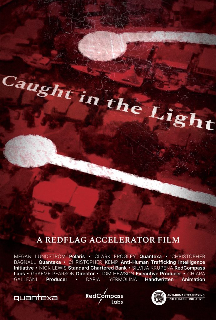 Title 'Caought in the Light' with credits